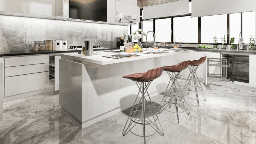 3d Rendering Beautiful Modern Kitchen