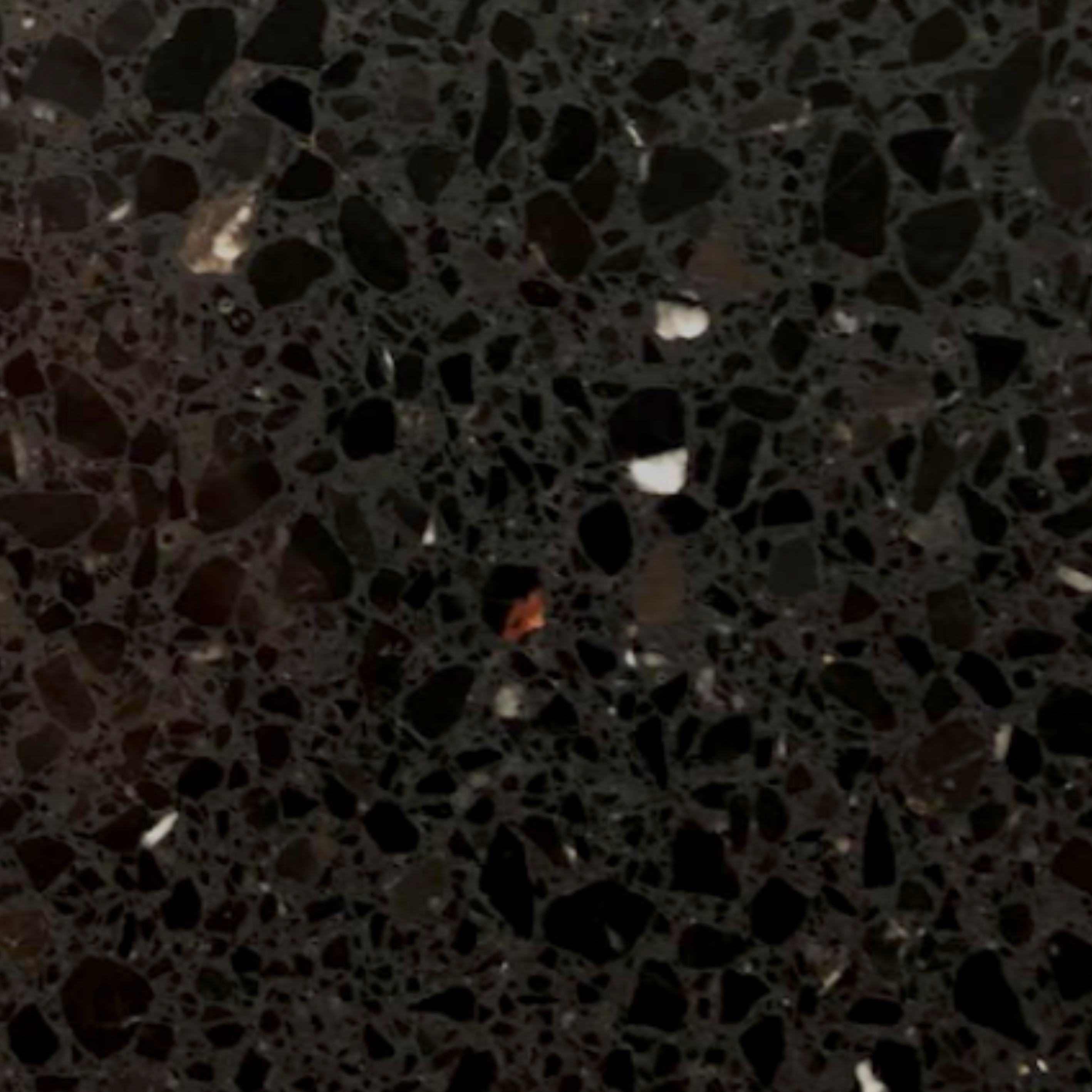 charcoal terrazzo with black accents